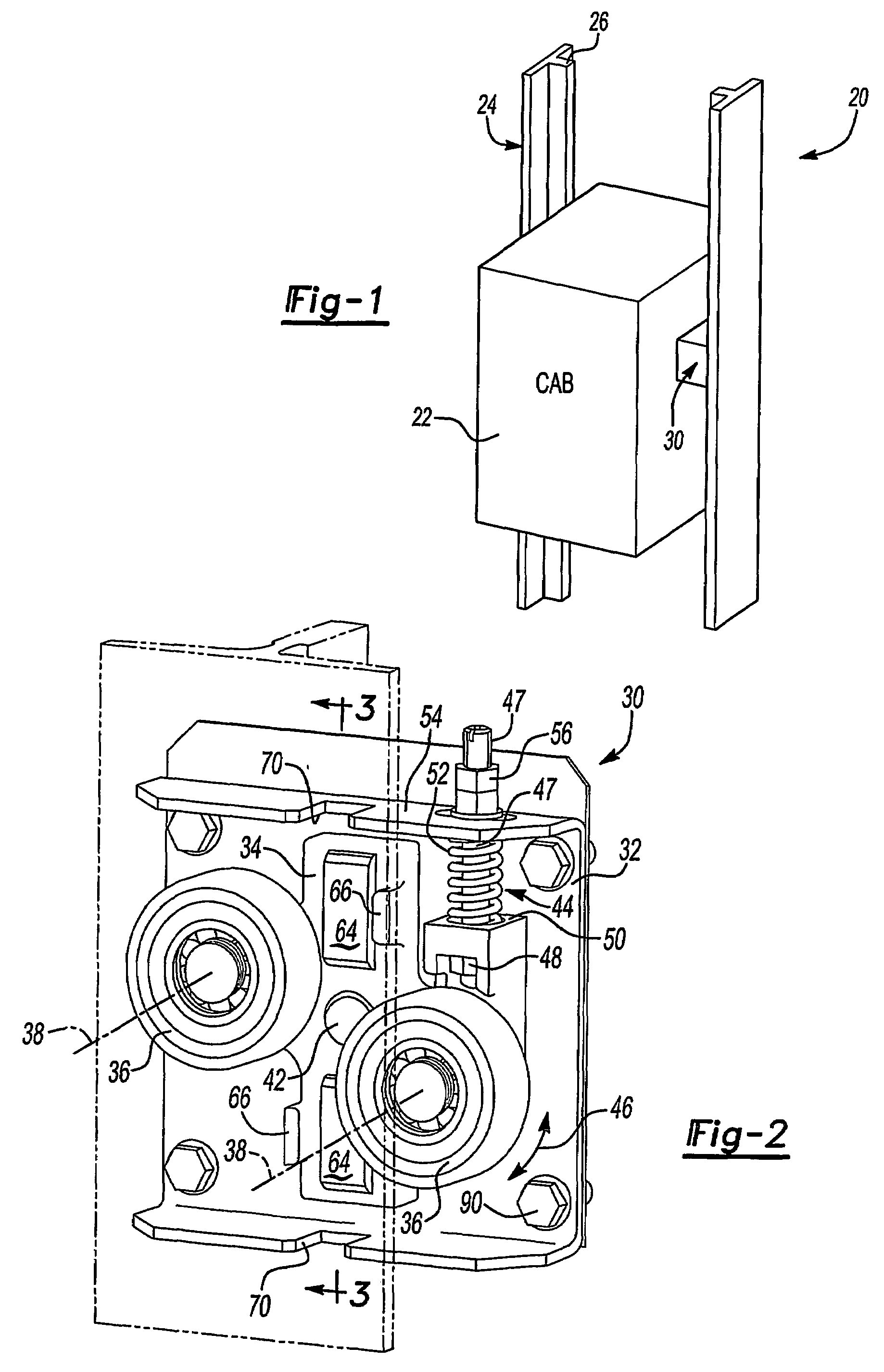 Elevator roller guide