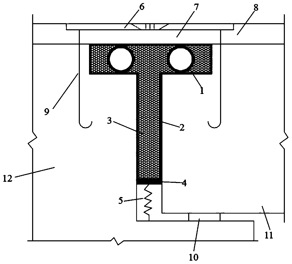 Butt joint telescopic device supported by steel cylinder