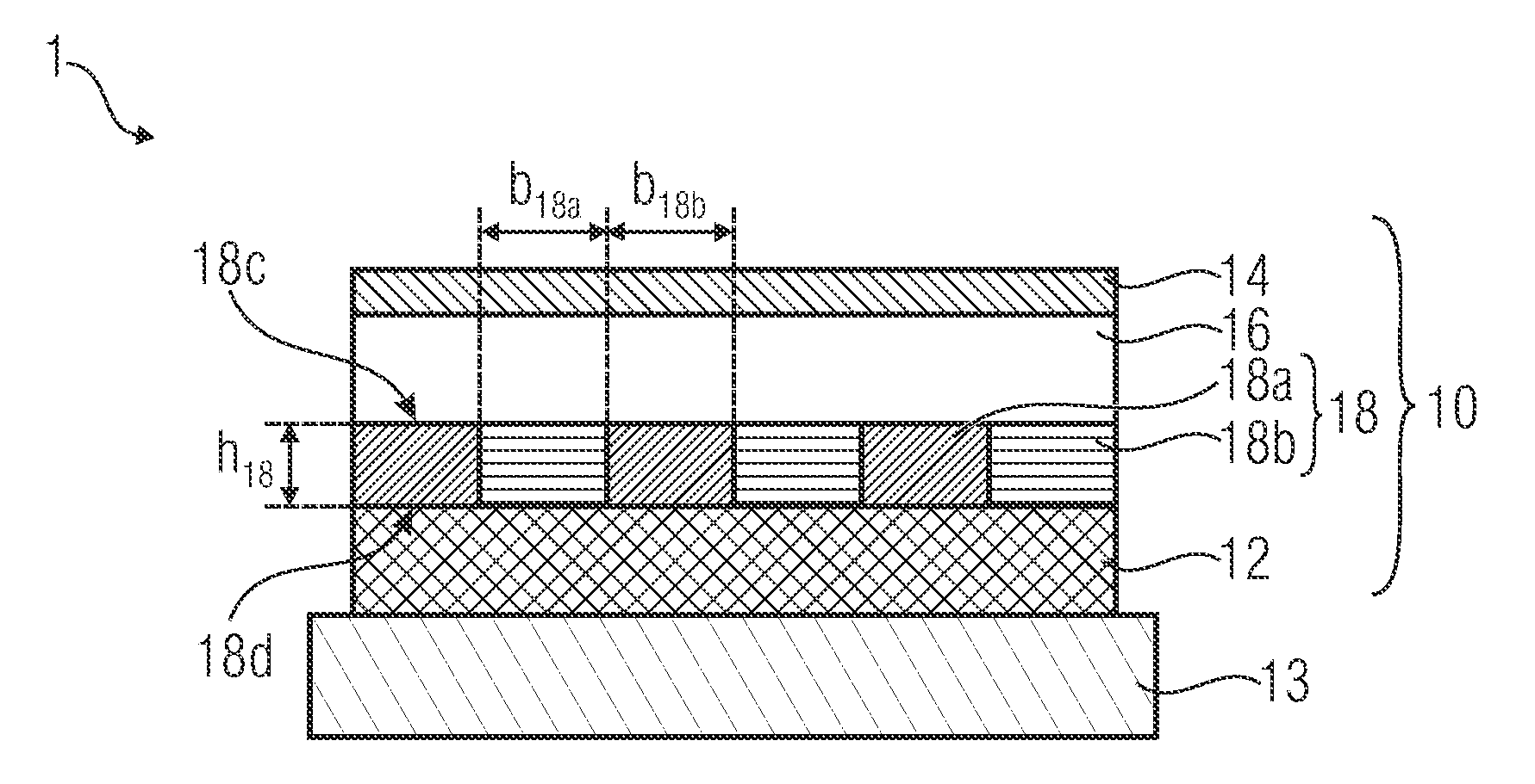 Electroluminescent light emission device comprising an optical lattice structure and method for manufacturing same