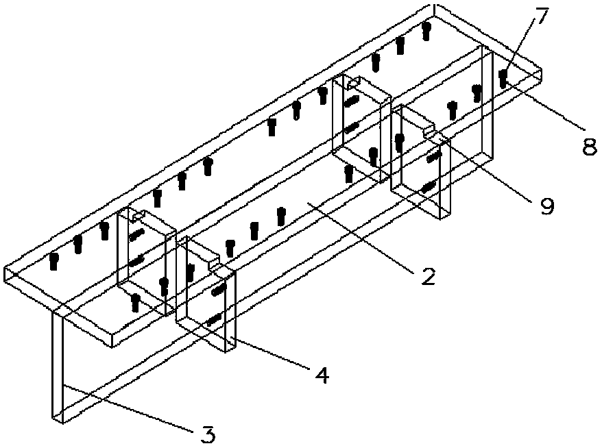 protective device and a protective method for anti-explosion and anti-shock of a T-beam connecting member