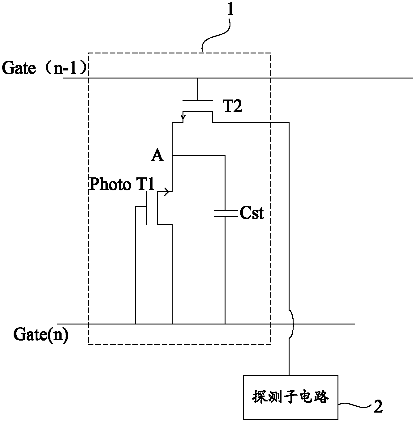 Touch screen touch point location detection circuit, touch screen and display device