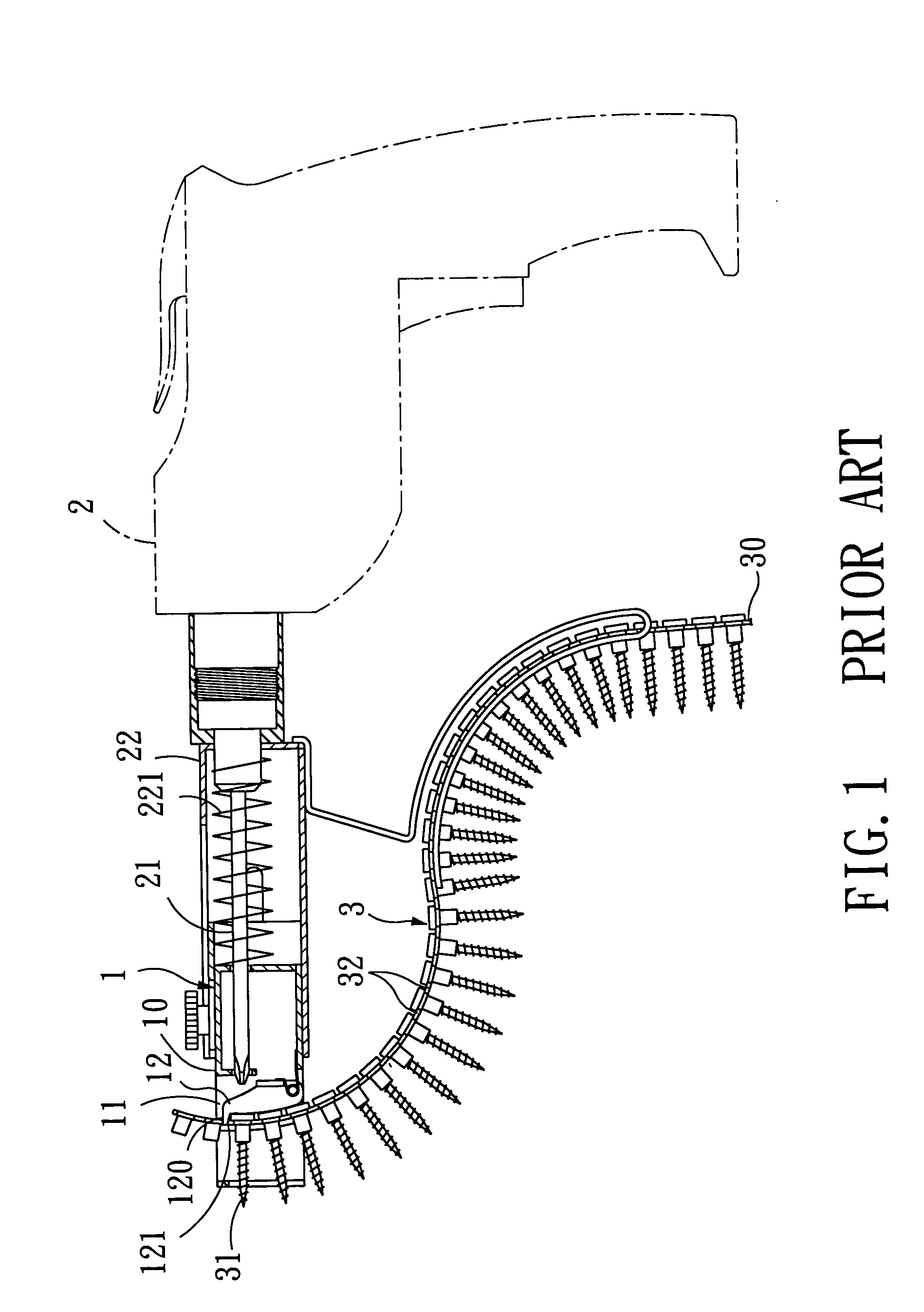 Screw-belt advancing mechanism for a screw driving gun