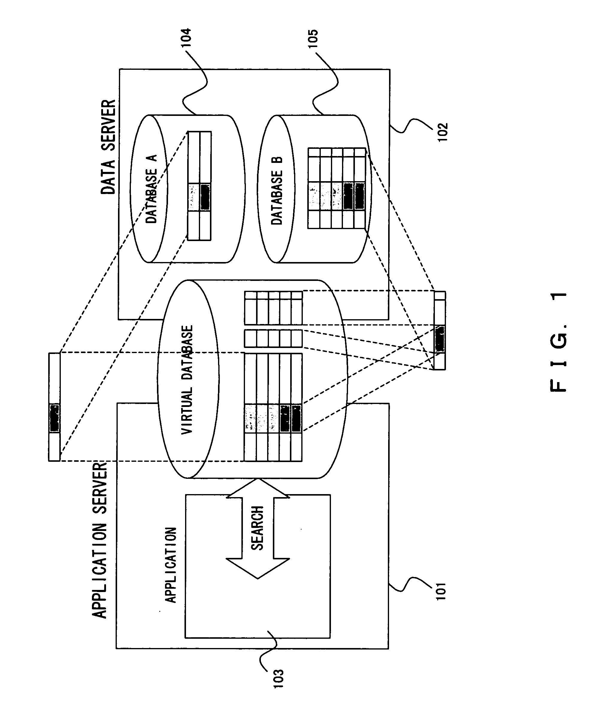 Storage medium storing compiler program for generating virtual database remote access-use program, production method for virtual database remote access-use program and remote access method for virtual database