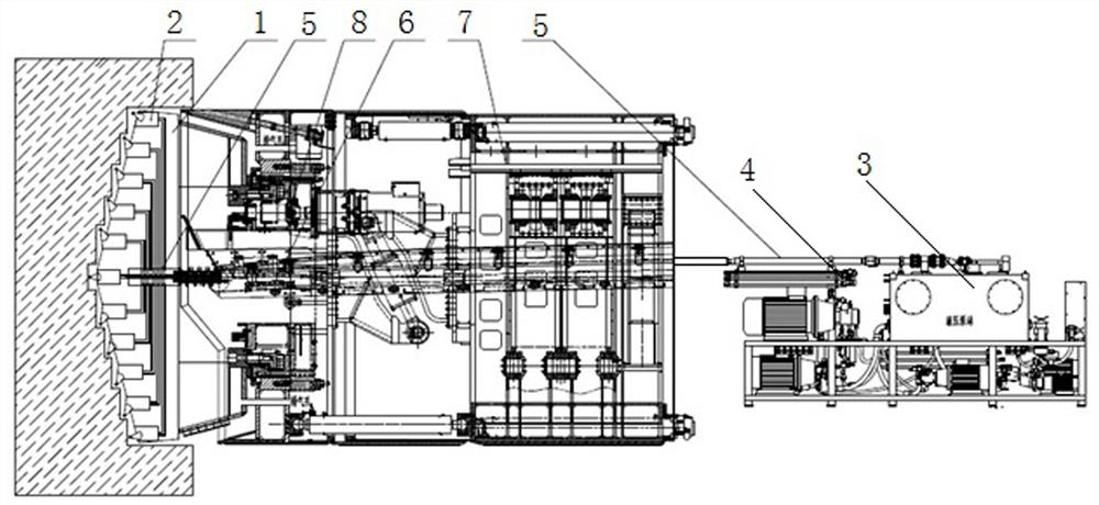 A tunneling machine that uses liquid nitrogen and ice particle jet to break rock