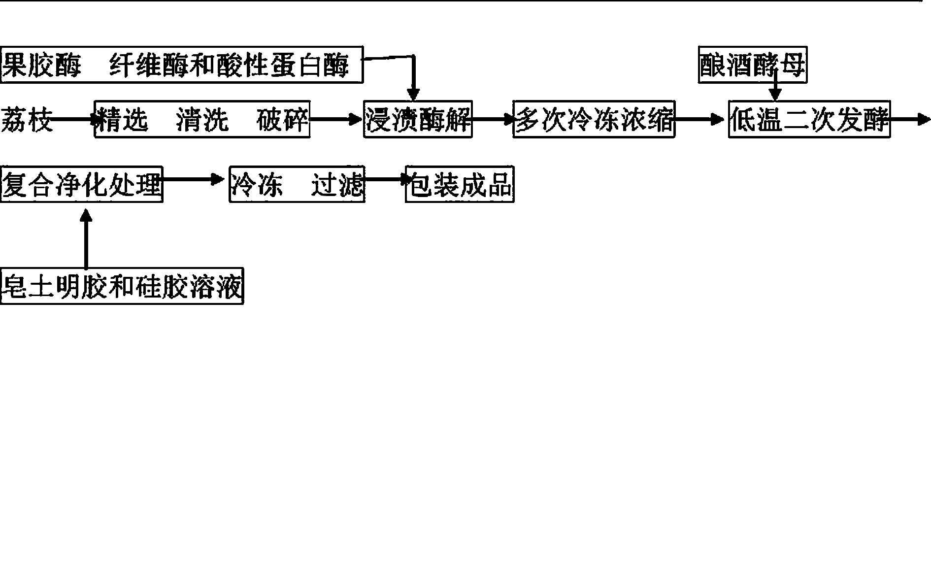 Production method and product of fermented litchi ice wine