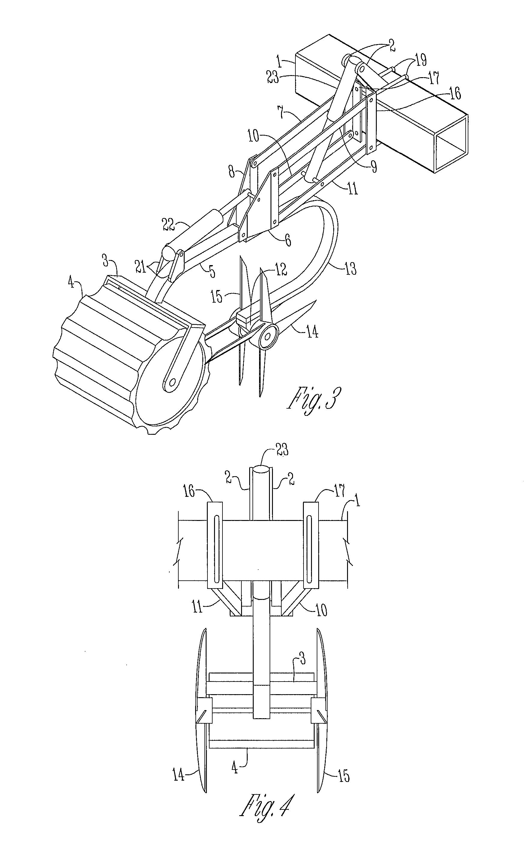 Tillage device for agricultural machinery or implements to reduce compaction caused by wheels in a field