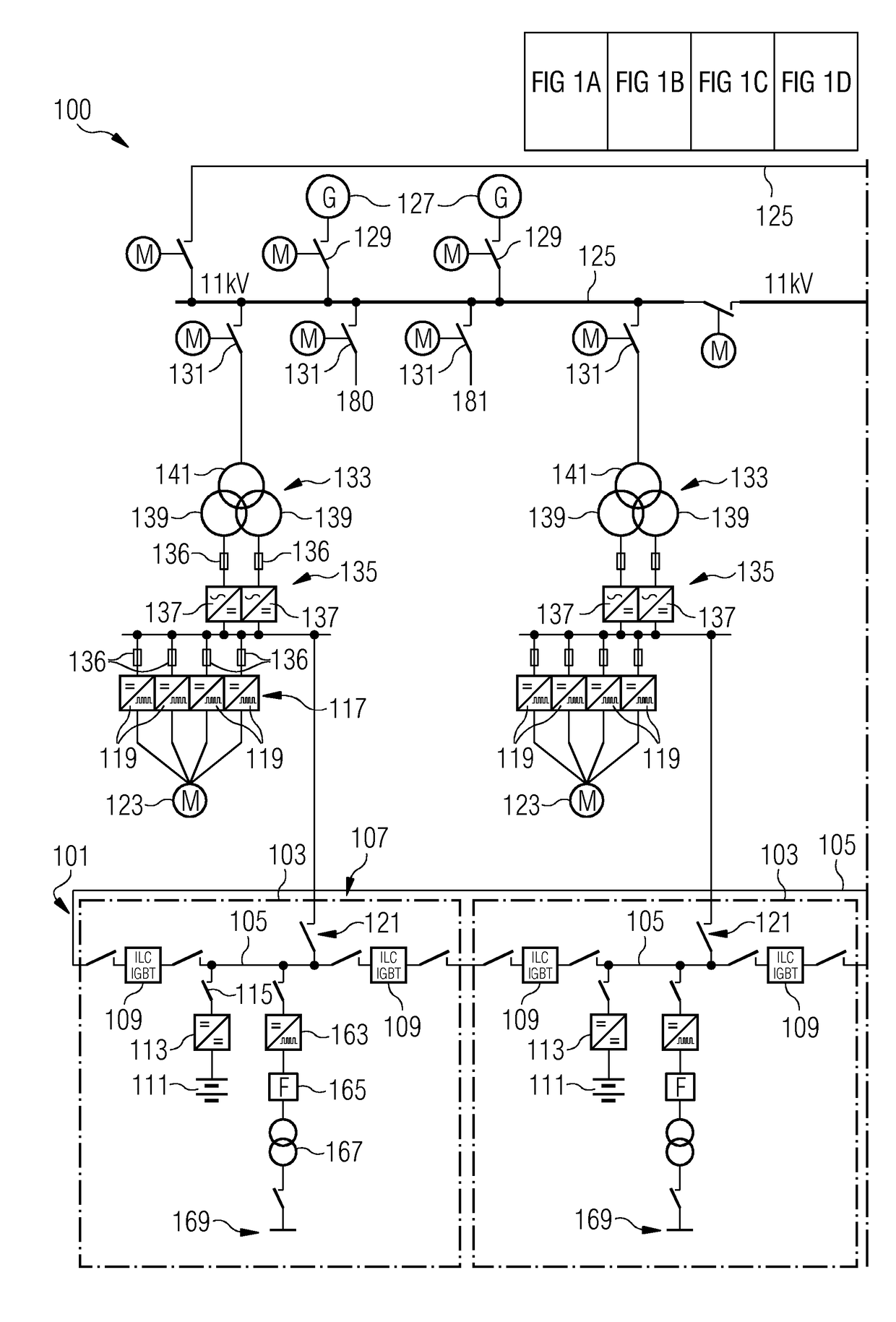 Distribution of electric energy on a vessel