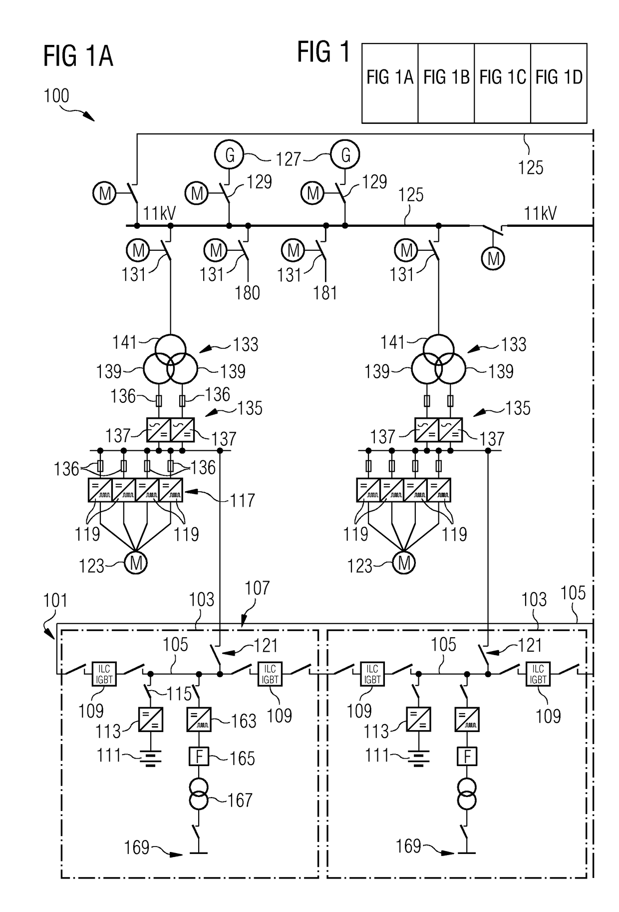 Distribution of electric energy on a vessel