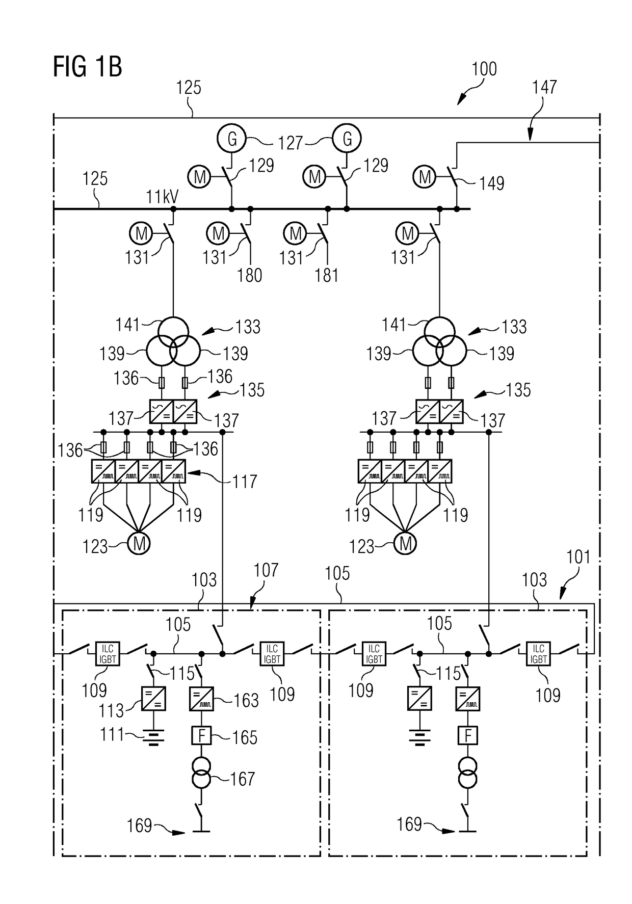 Distribution of electric energy on a vessel