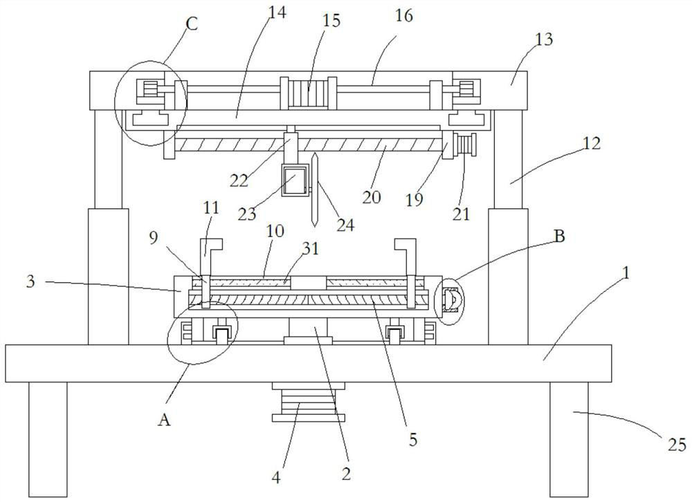 Ceramic tile processing and cutting device with shaping transmission structure