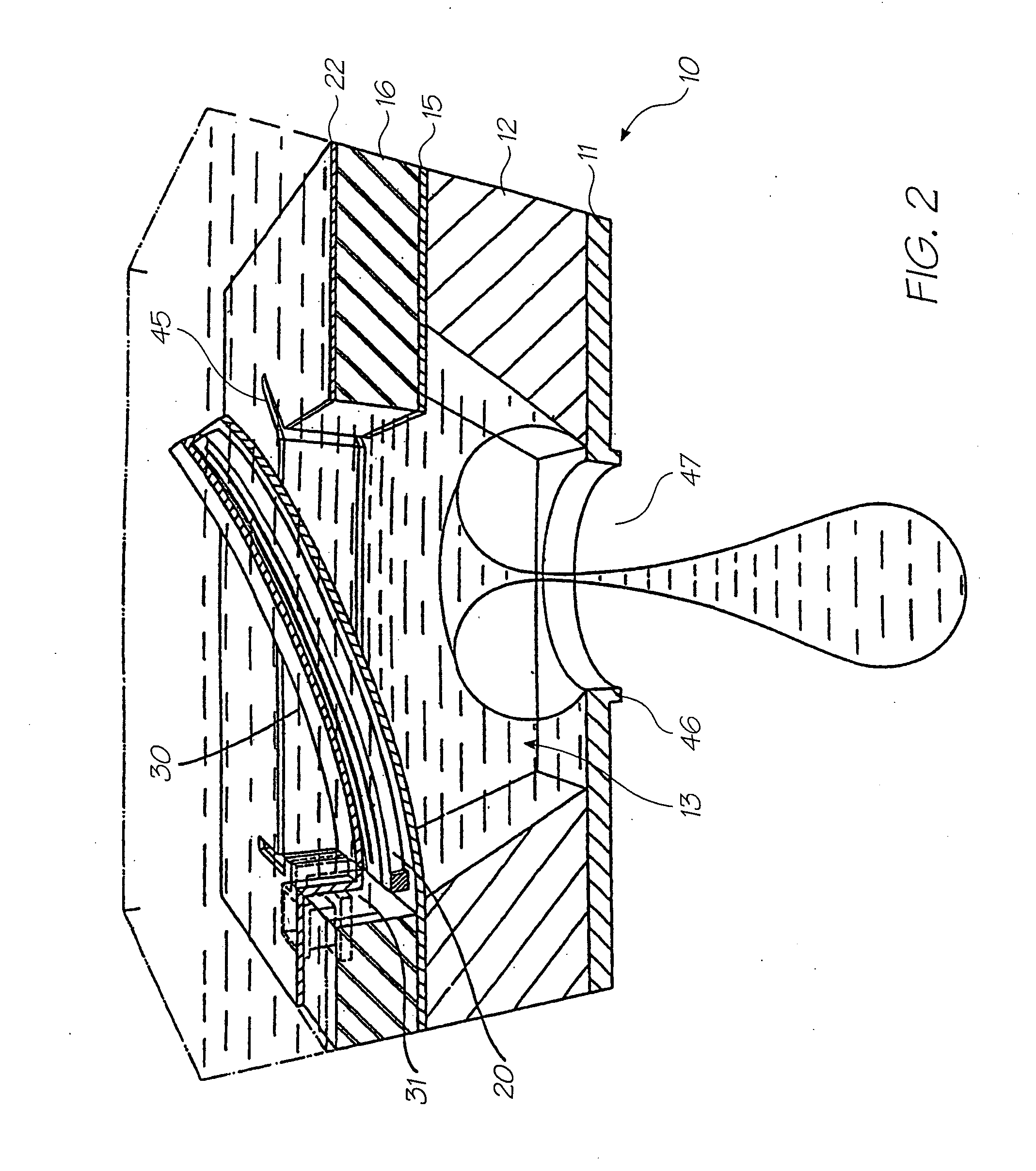 Printhead integrated circuit with nozzles in thin surface layer