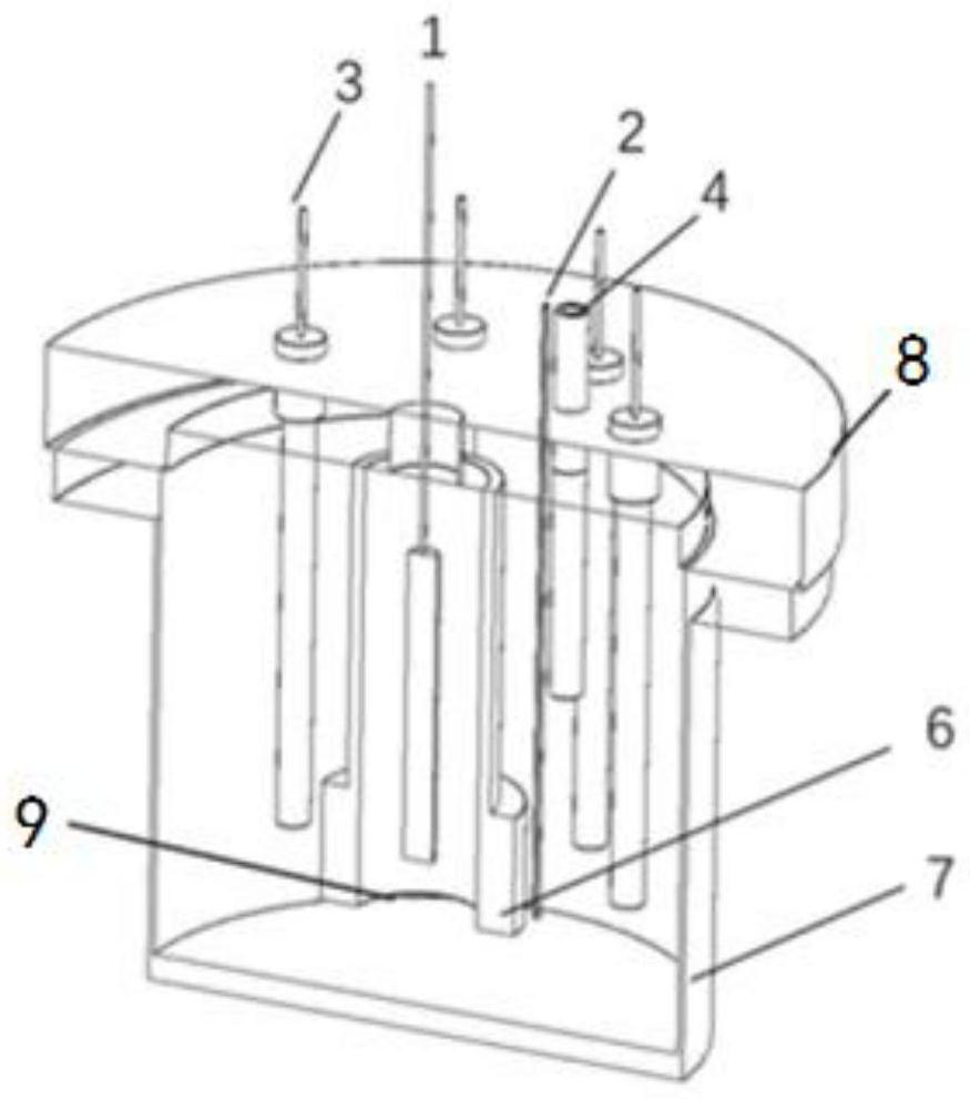 Multi-working-electrode sleeve double-chamber bioelectrochemical sewage treatment device