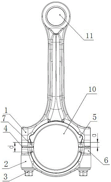 Engine cracking connecting rod and machining method thereof