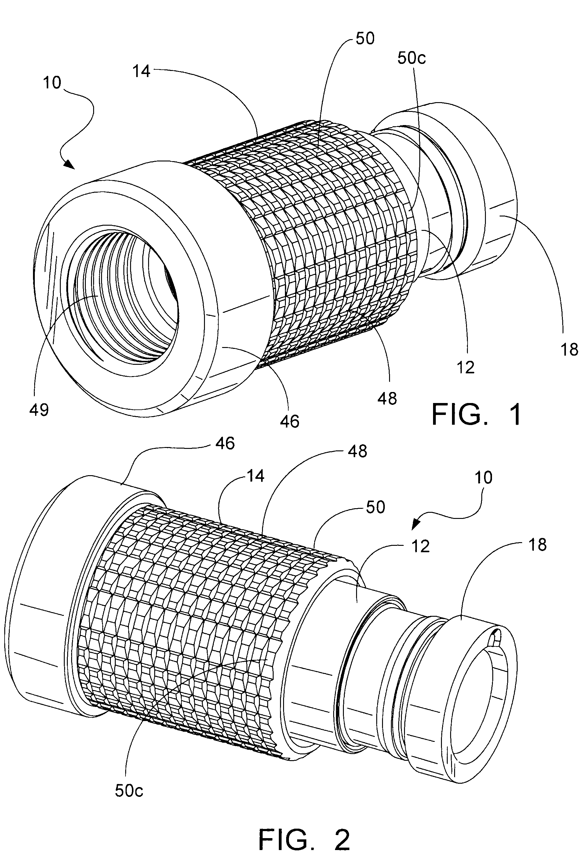 Hand tightenable coaxial cable connector