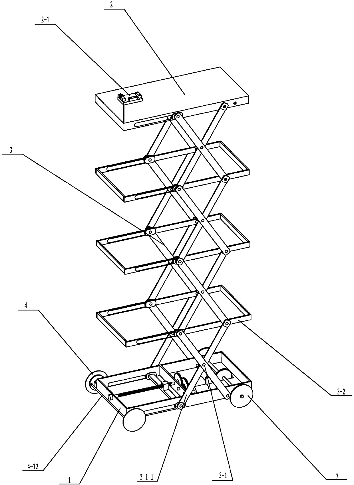 Lifting device with height adjustment based on ball screw