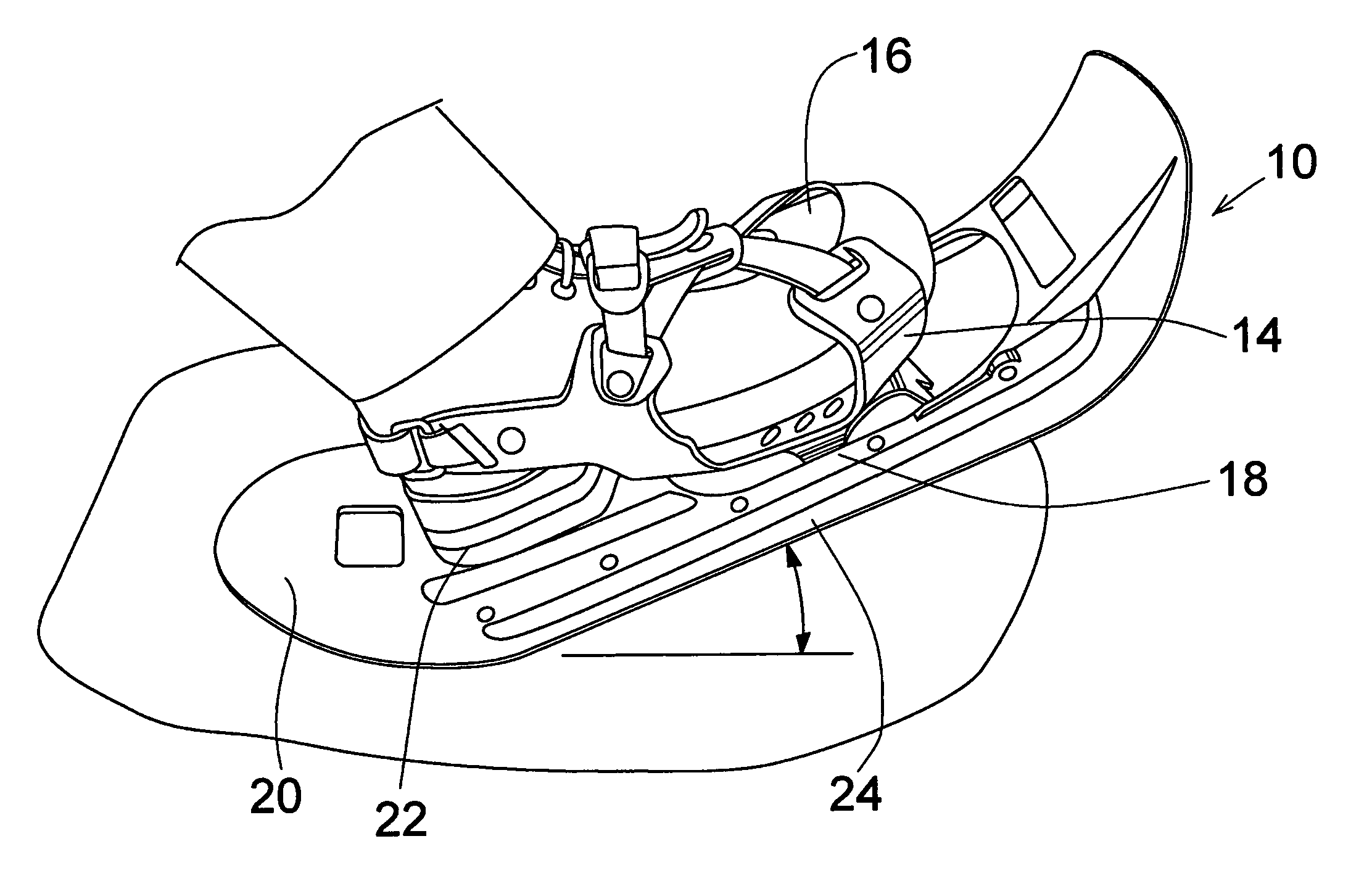 Snowshoe with flexible tail