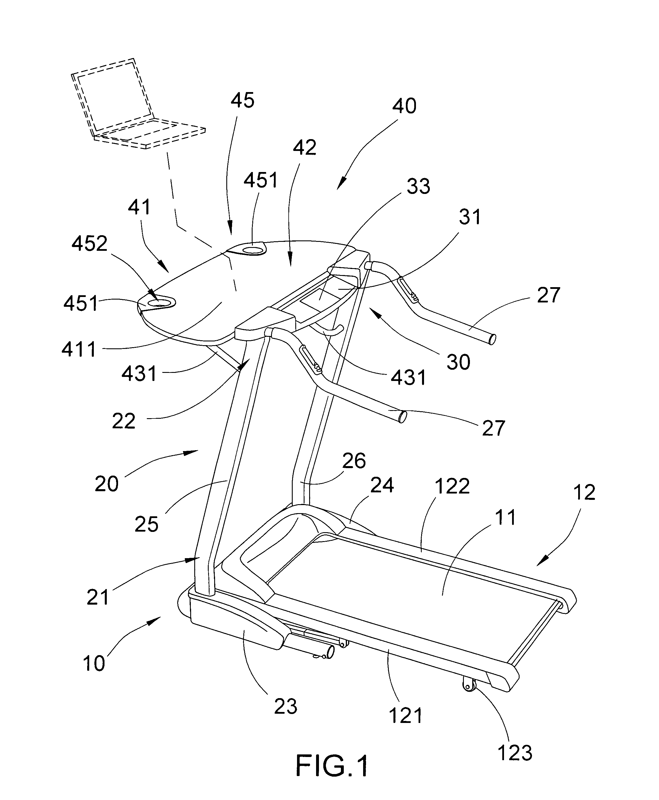 Treadmill with workstation