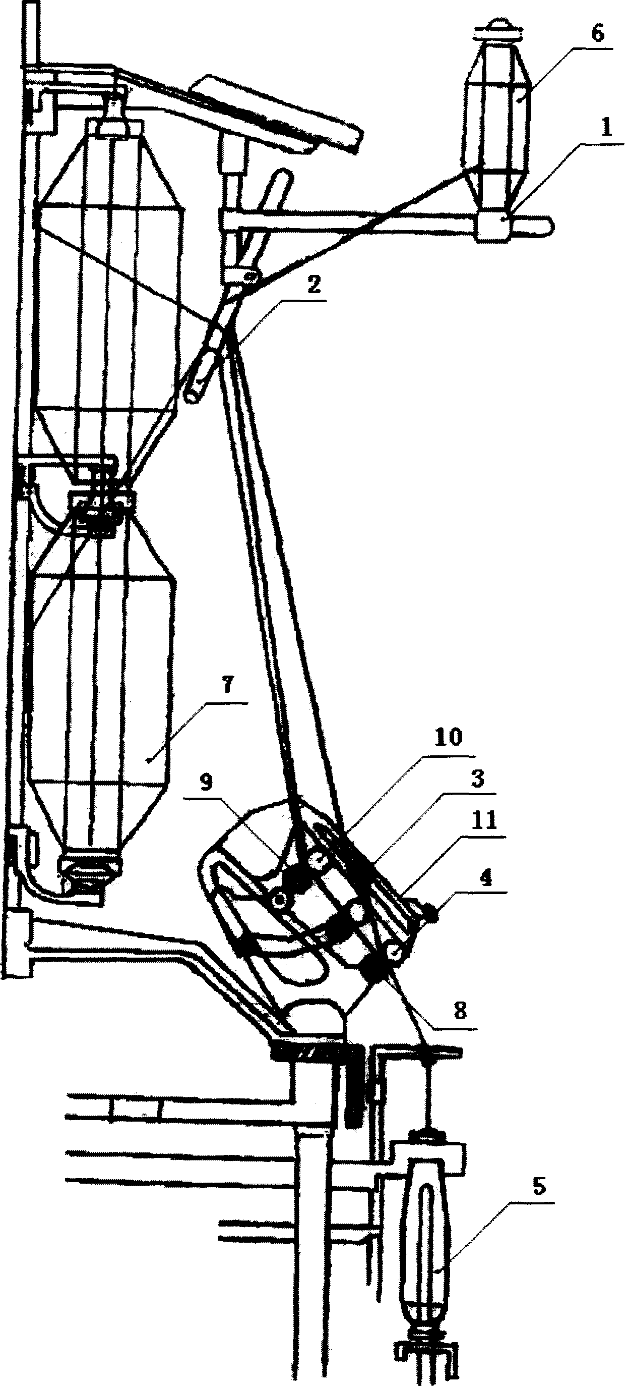 Blended yarn between filament of glass fiber and short fibre of Vinyon N, and production method