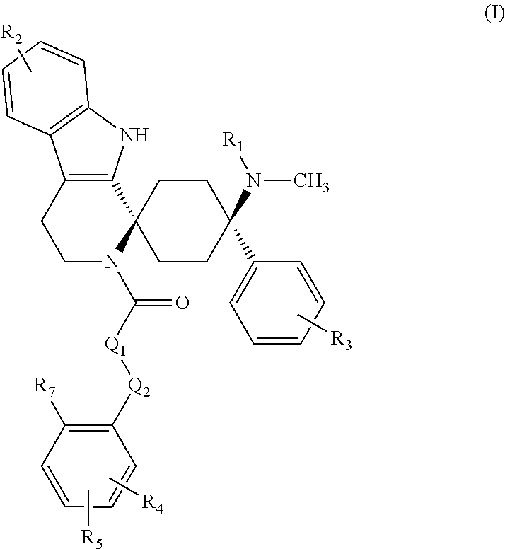 Cis-tetrahydro-spiro(cyclohexane-1,1'-pyrido[3,4-b]indole)-4-amine Compounds