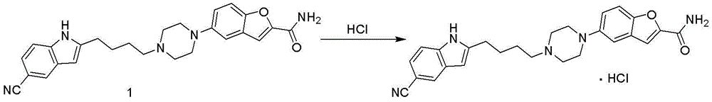 Method for preparing vilazodone or hydrochloride thereof