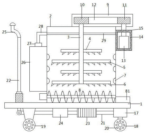 Efficient mixing machine convenient to move rapidly