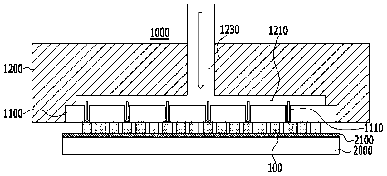 Hot air supplying head for transferring micro LED and micro LED transferring system