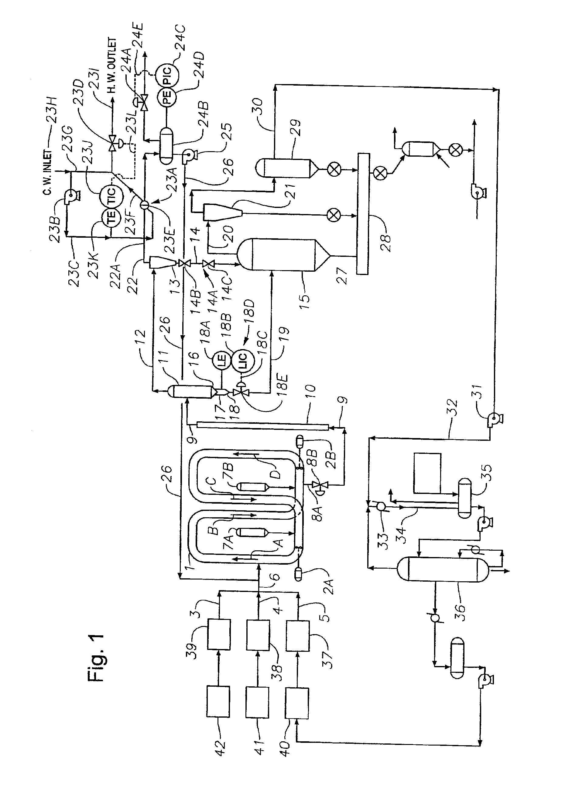 Continuous slurry polymerization volatile removal