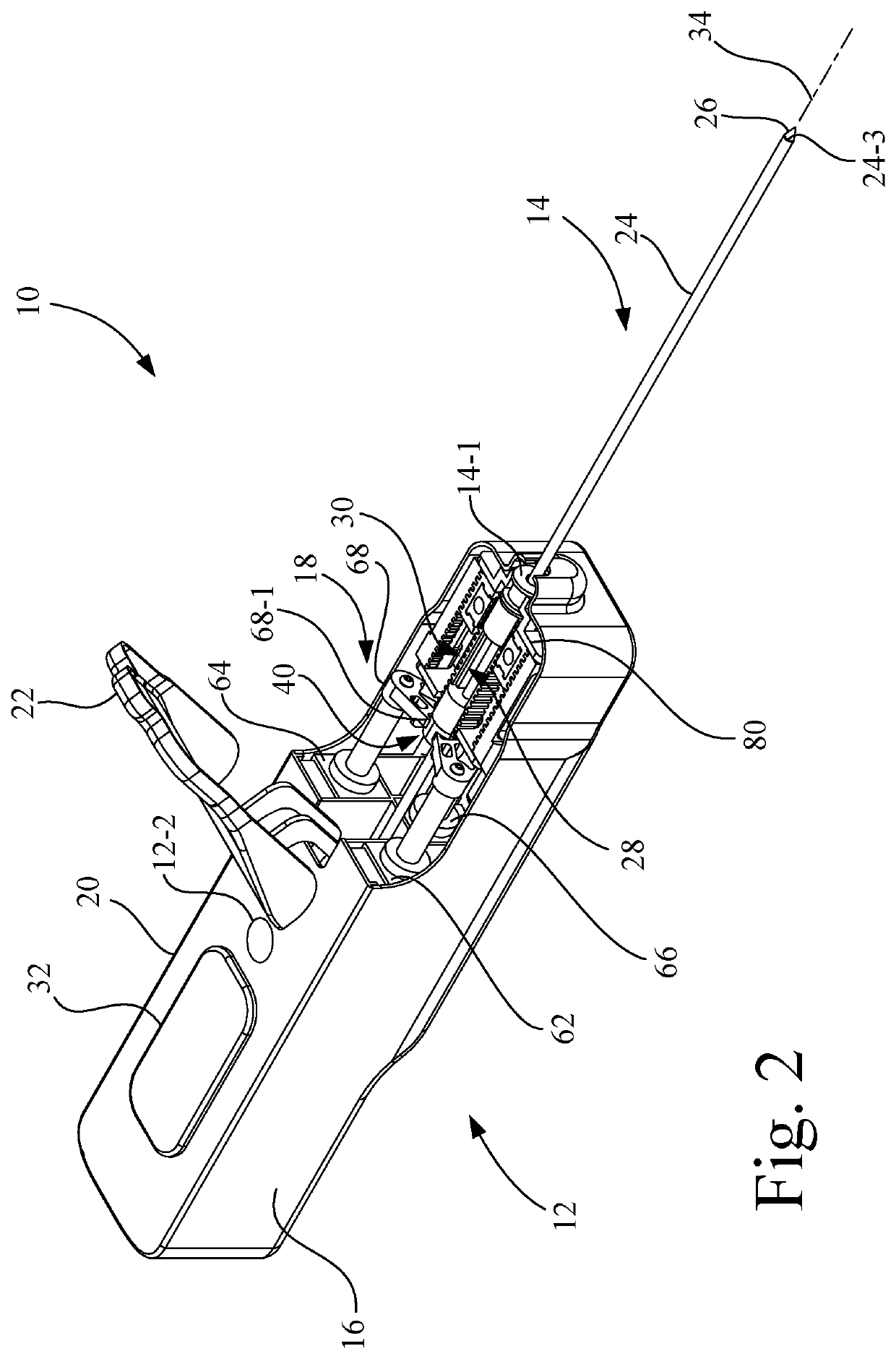 Biopsy device having a linear motor drive