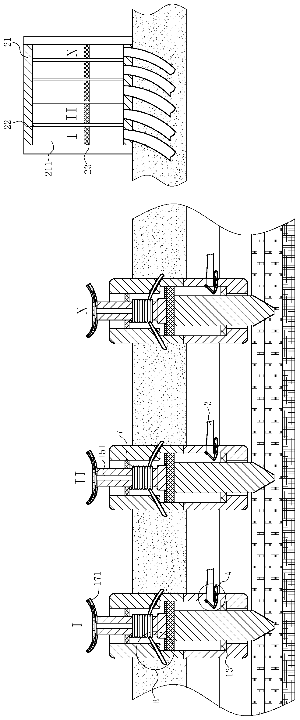 Thick loose bed mining rock stratum movement and surface subsidence detection device