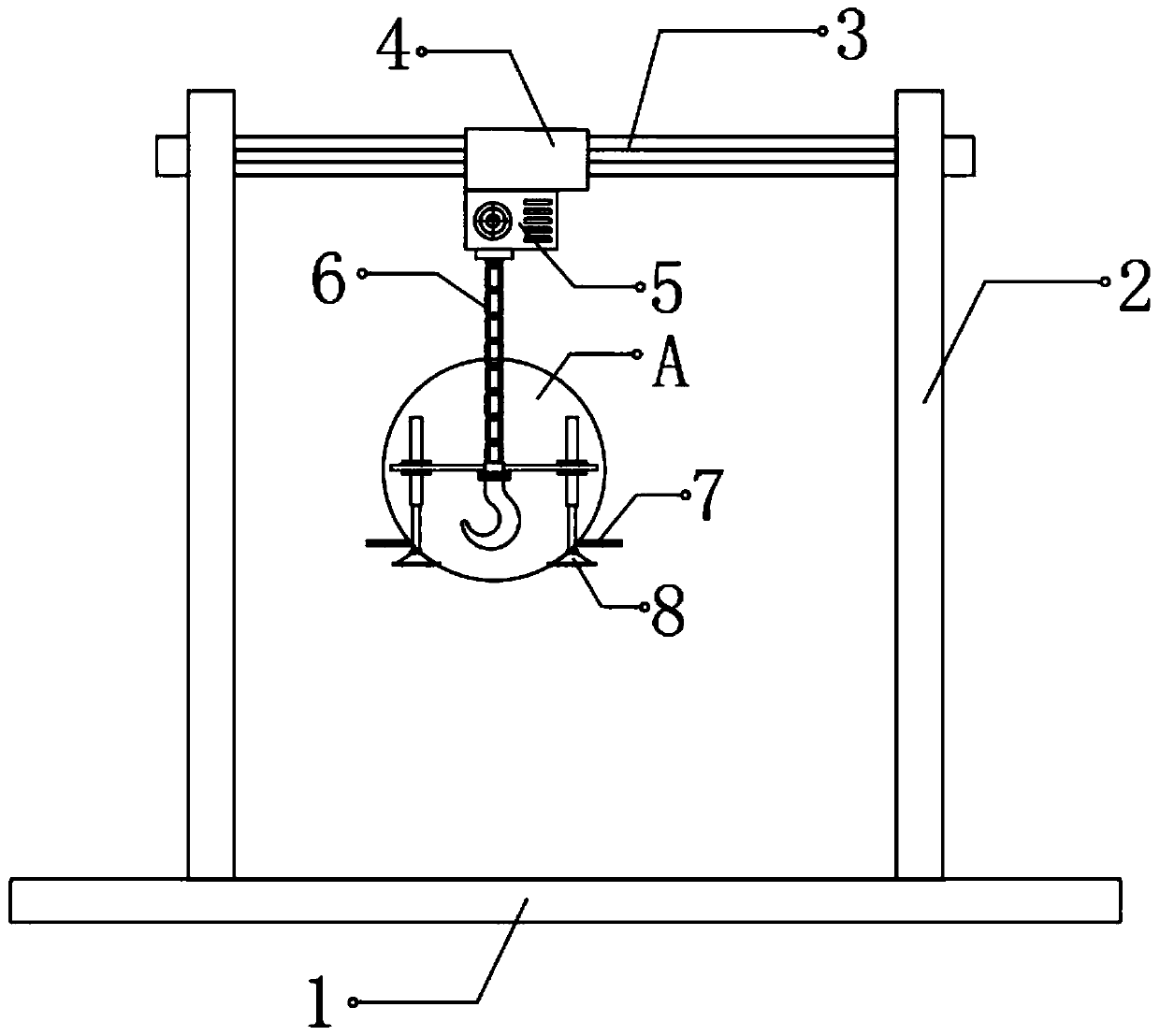 Lifting device for large compartment of refitted vehicle