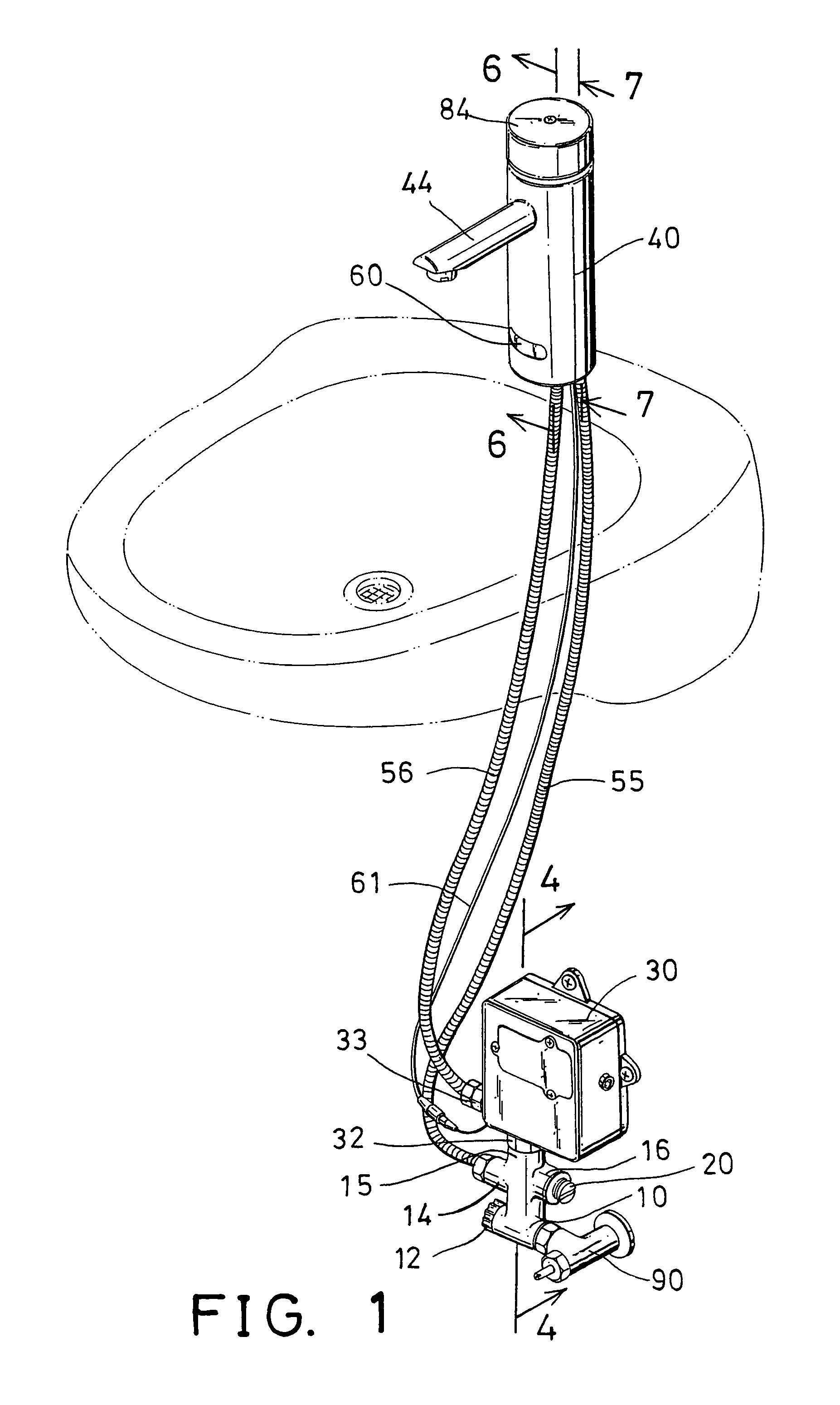 Faucet device operatable either manually or automatically