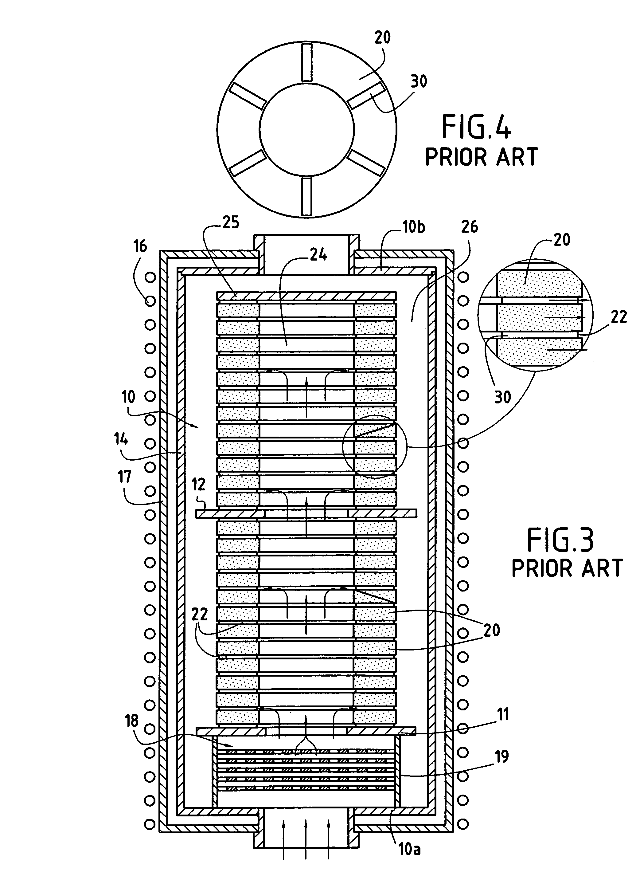 Chemical vapor infiltration method for densifying porous substrates having a central passage