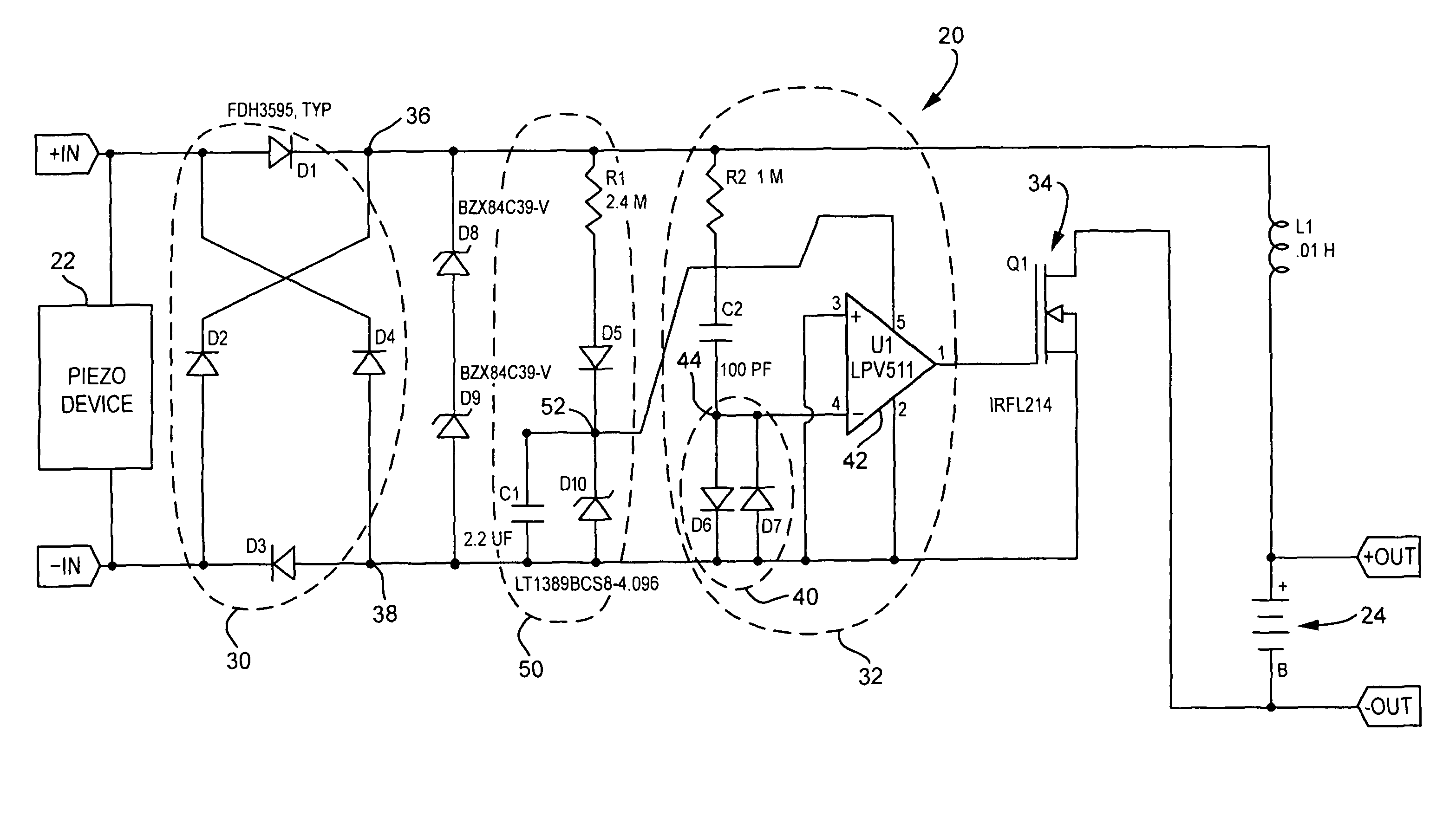 Circuits for harvesting energy from piezoelectric devices