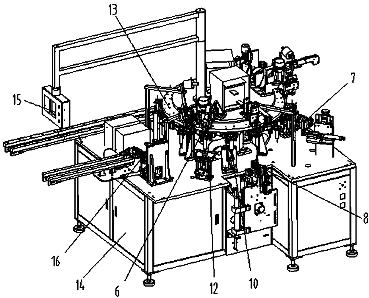 An automatic assembly machine for circular capacitors