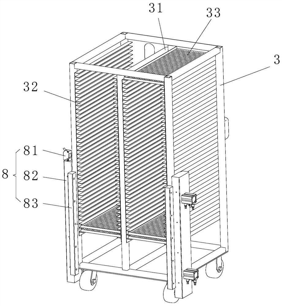 Turnover device for automatic feeding and discharging of heating furnace, and implementation method thereof