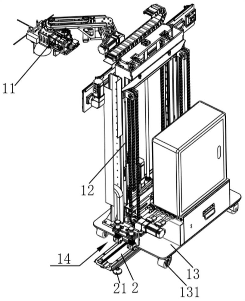 A guide rail walking robot and bricklaying system