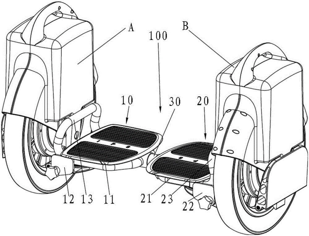 Self-balancing electric two-wheel vehicle and its assembled frame