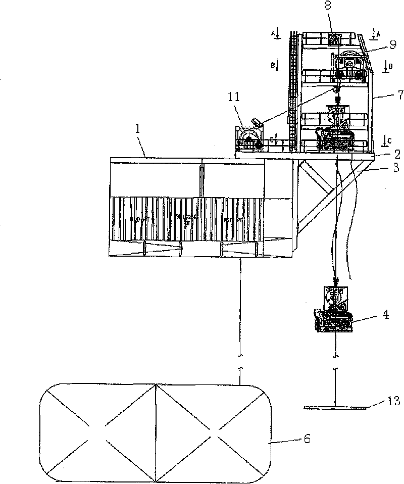 Underwater robot platform of semisubmersible drilling platform