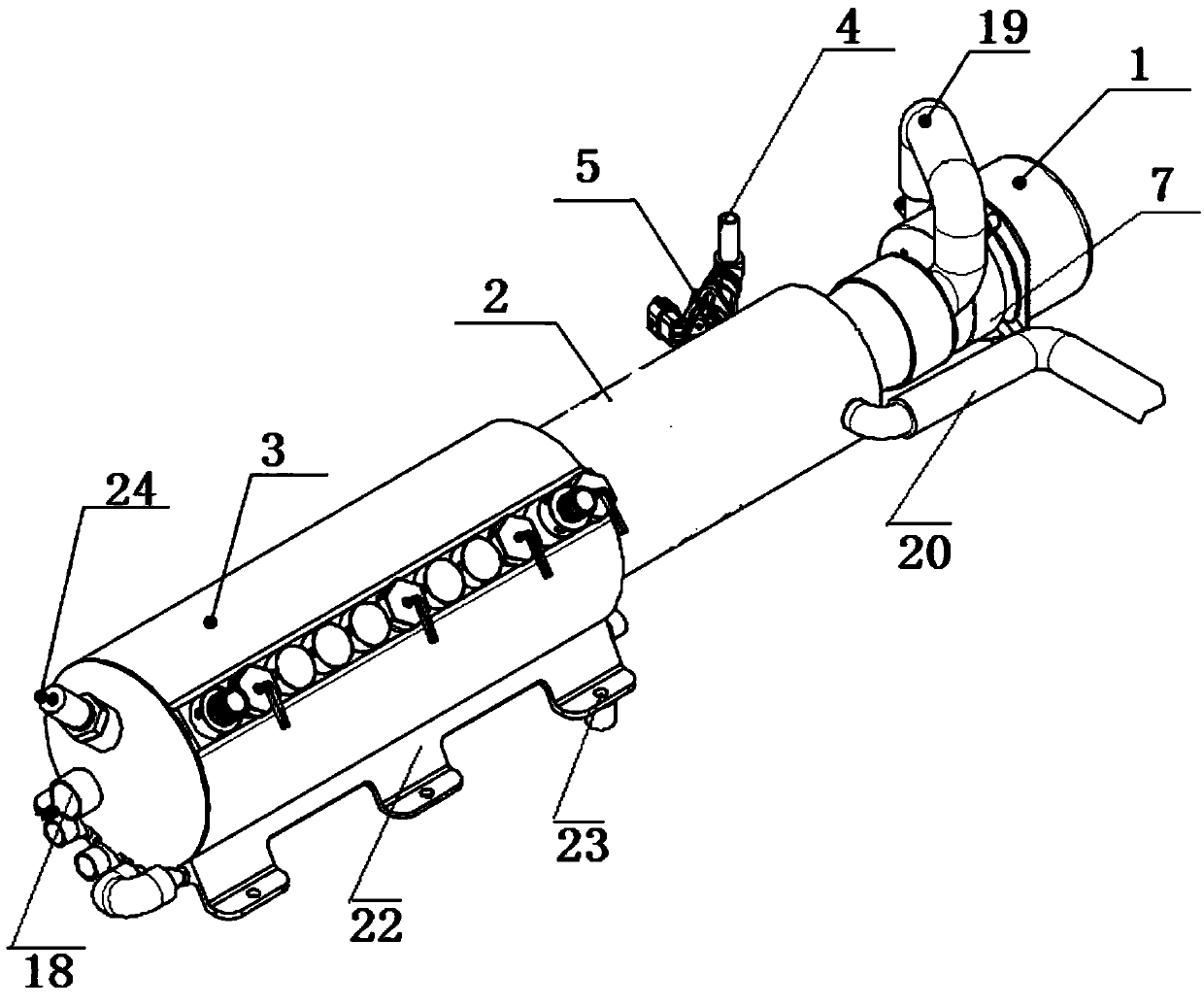 Methanol reforming hydrogen production exhaust gas exhausting device