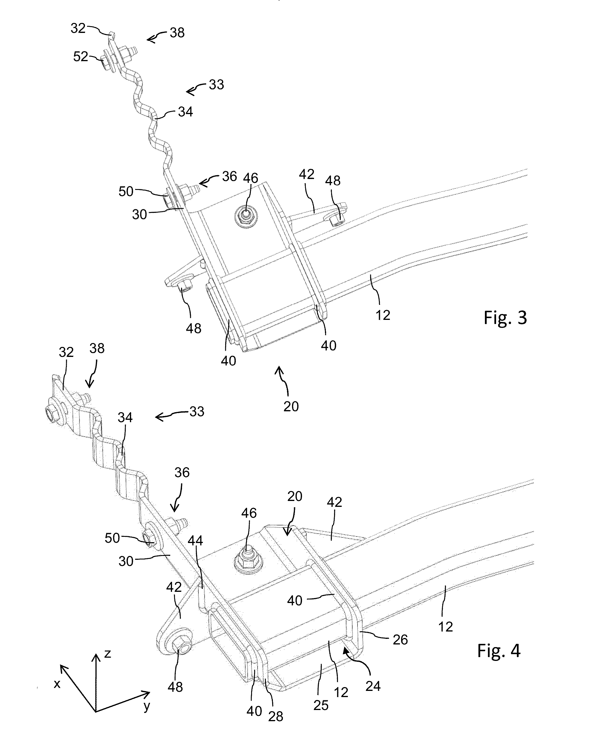 Rear attachment unit for a motor vehicle