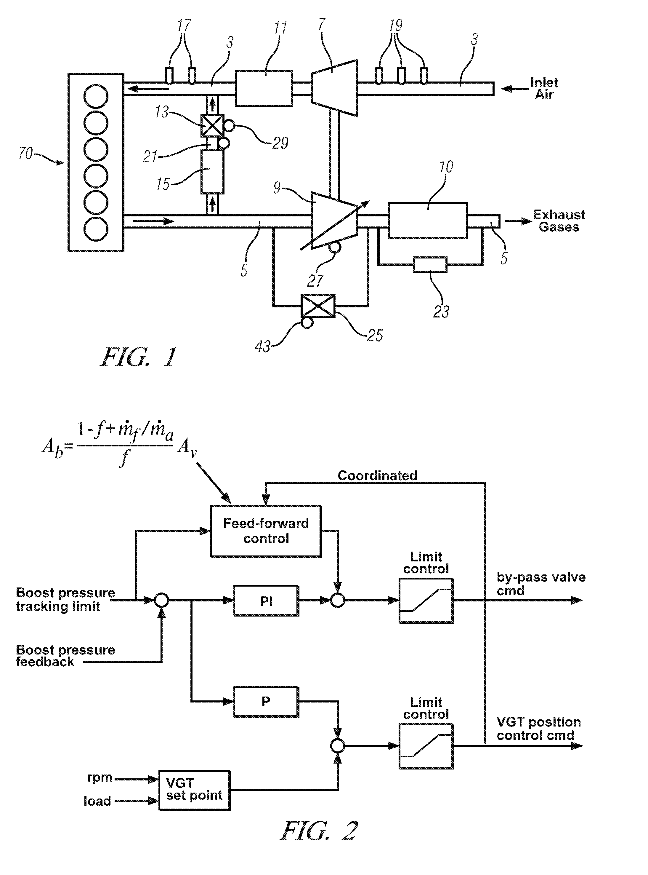 Model-based control of airpath pressure limits by modulating a turbo charger by-pass valve and a variable-geometry turbine