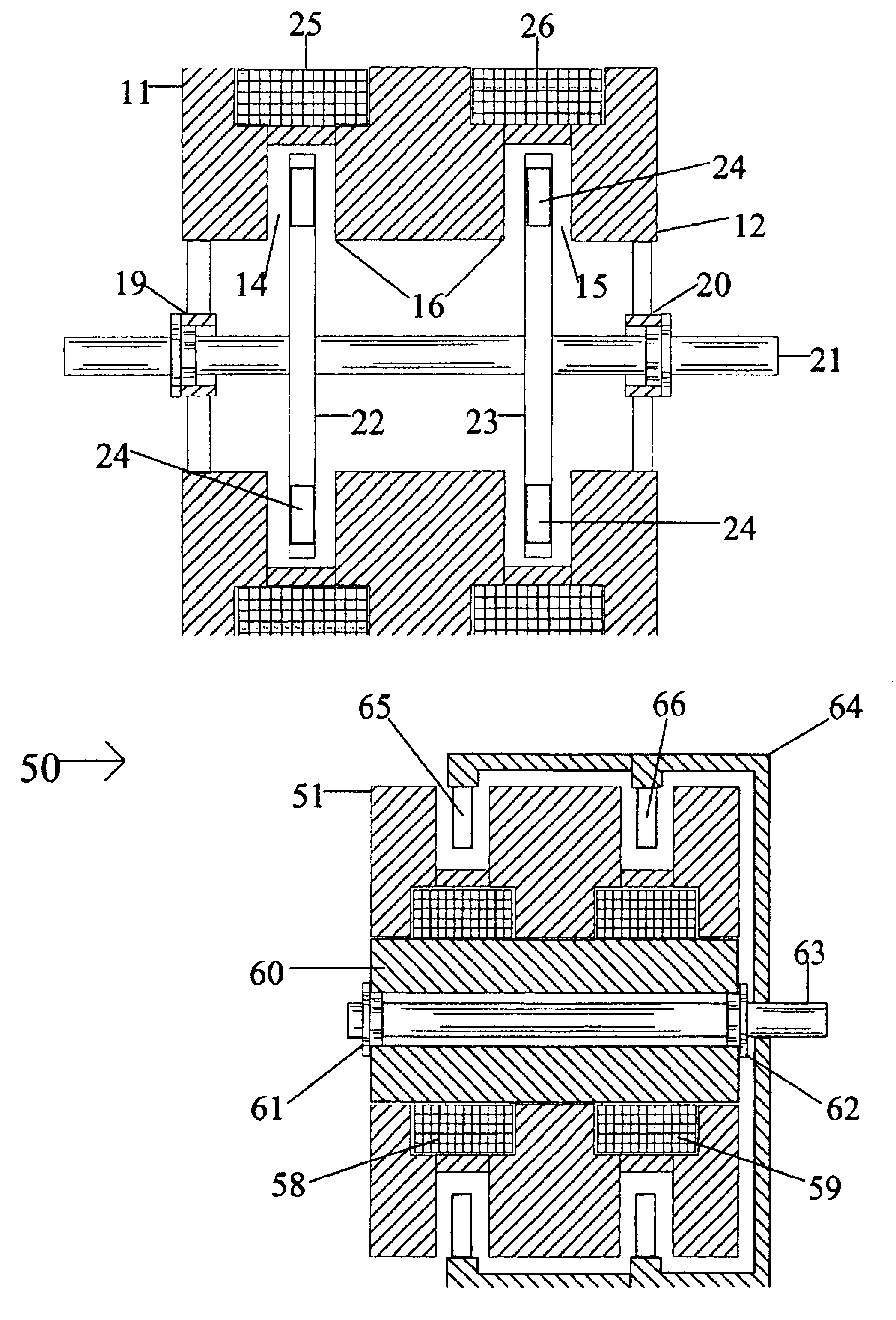 Axial flux motor with active flux shaping