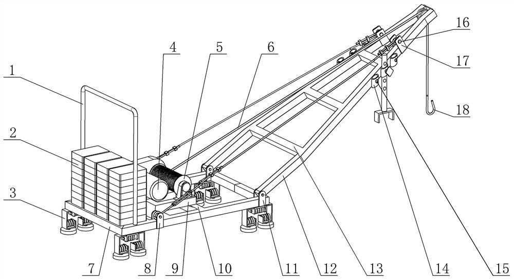 A gun truck hoisting device