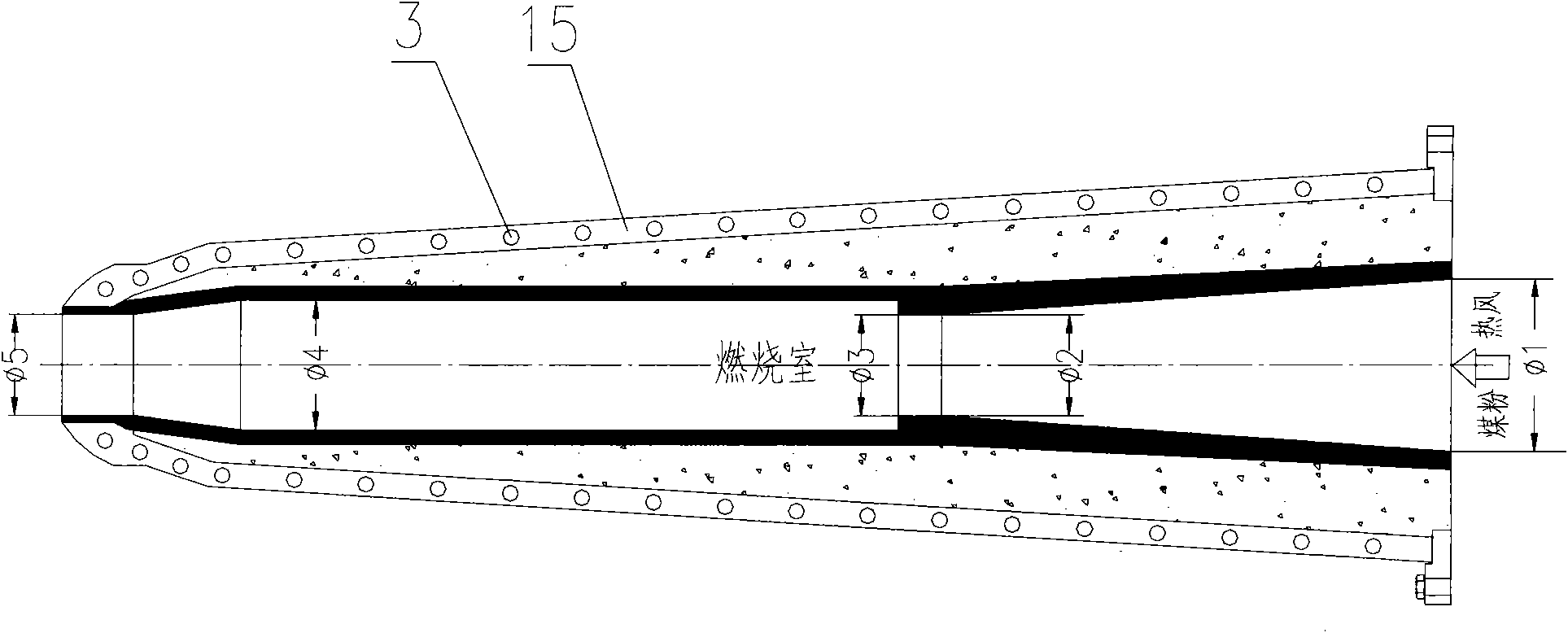 Belly pipe with pulverized coal burning function