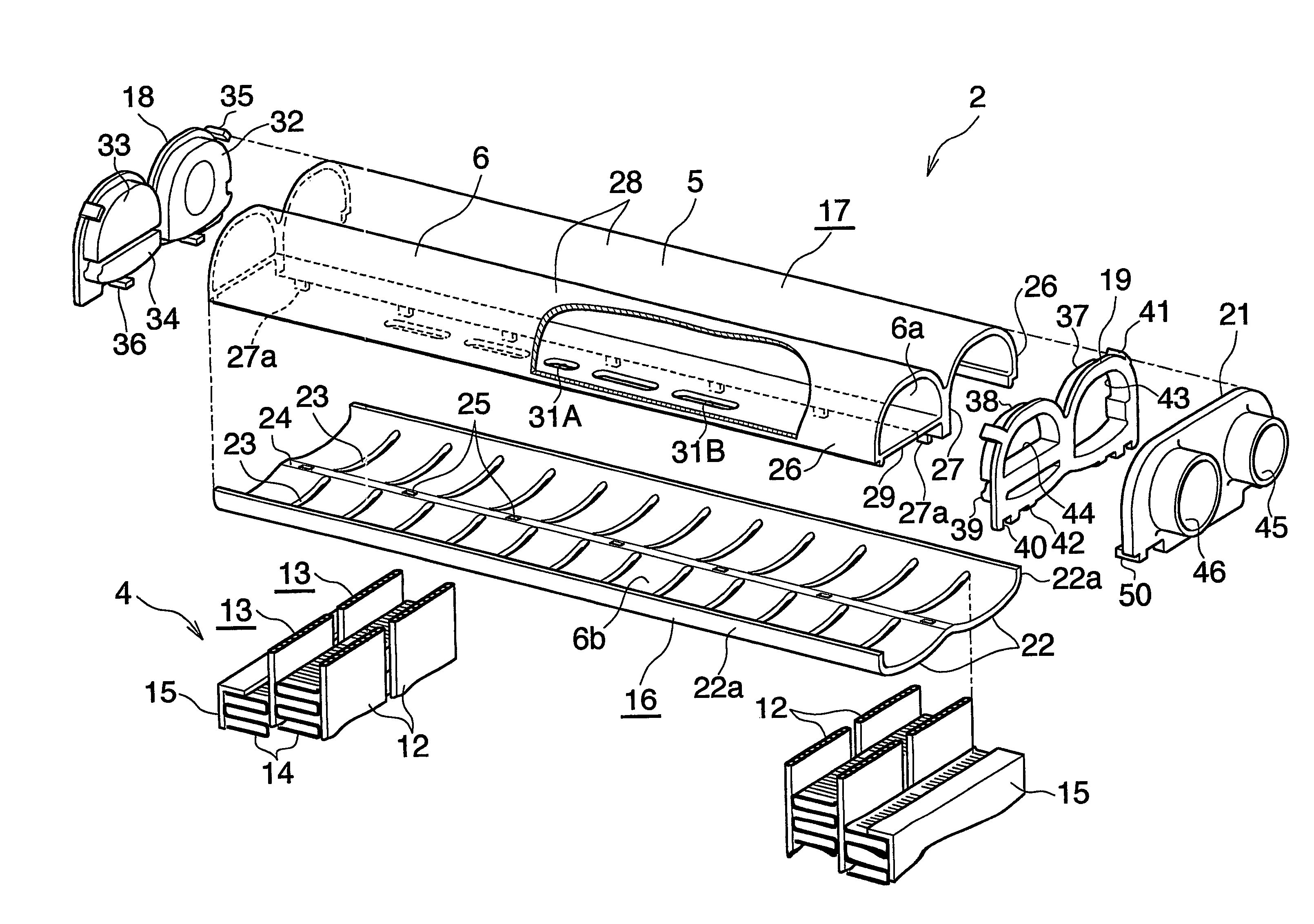 Evaporator and process for fabricating same