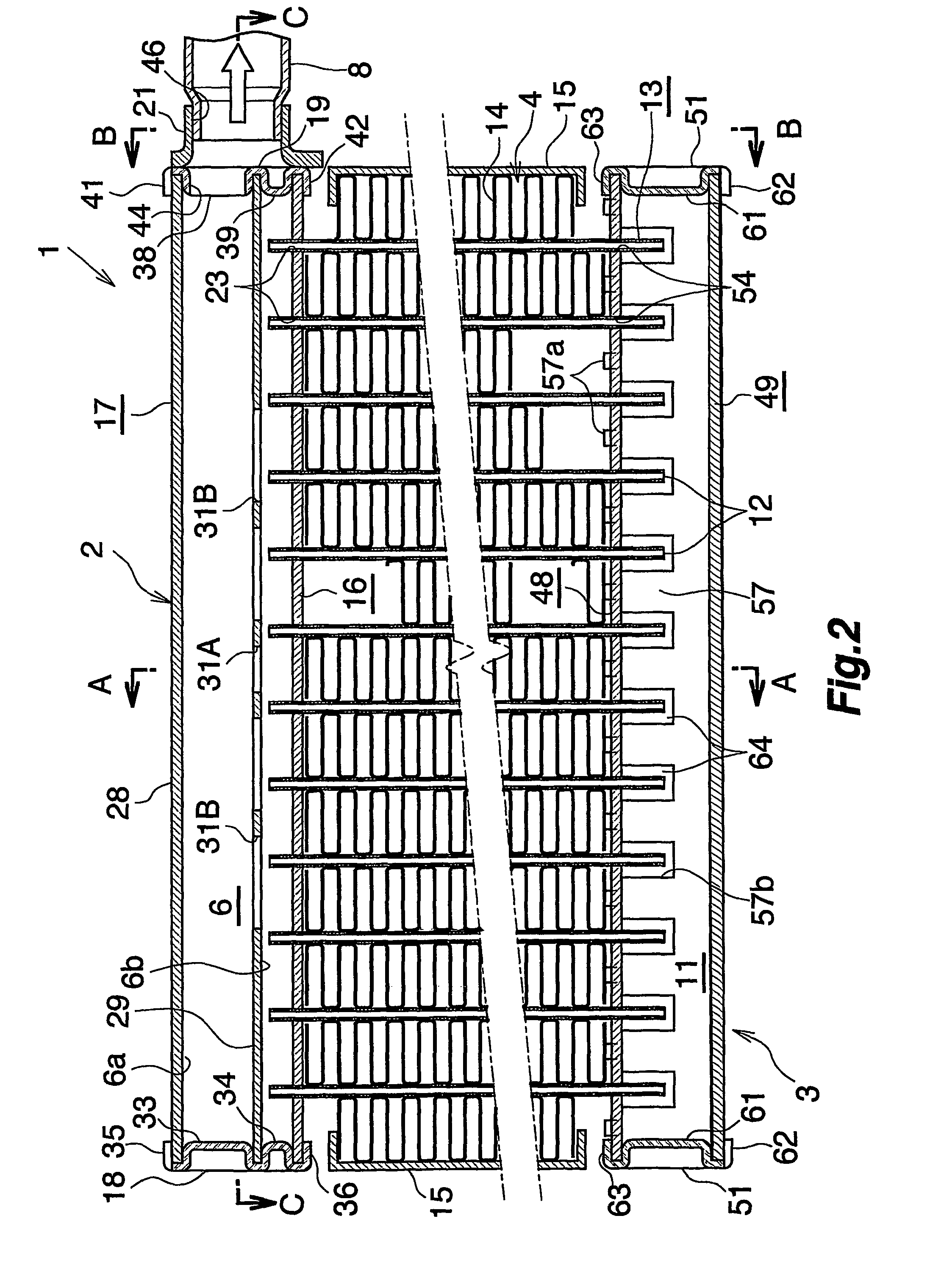 Evaporator and process for fabricating same