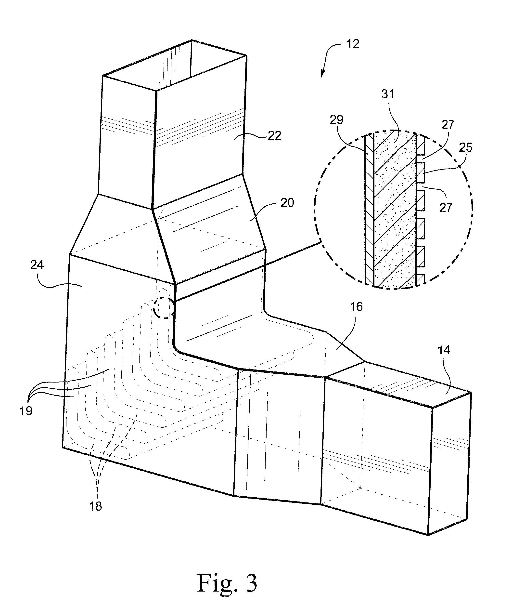 Vane type silencers in elbow for gas turbine