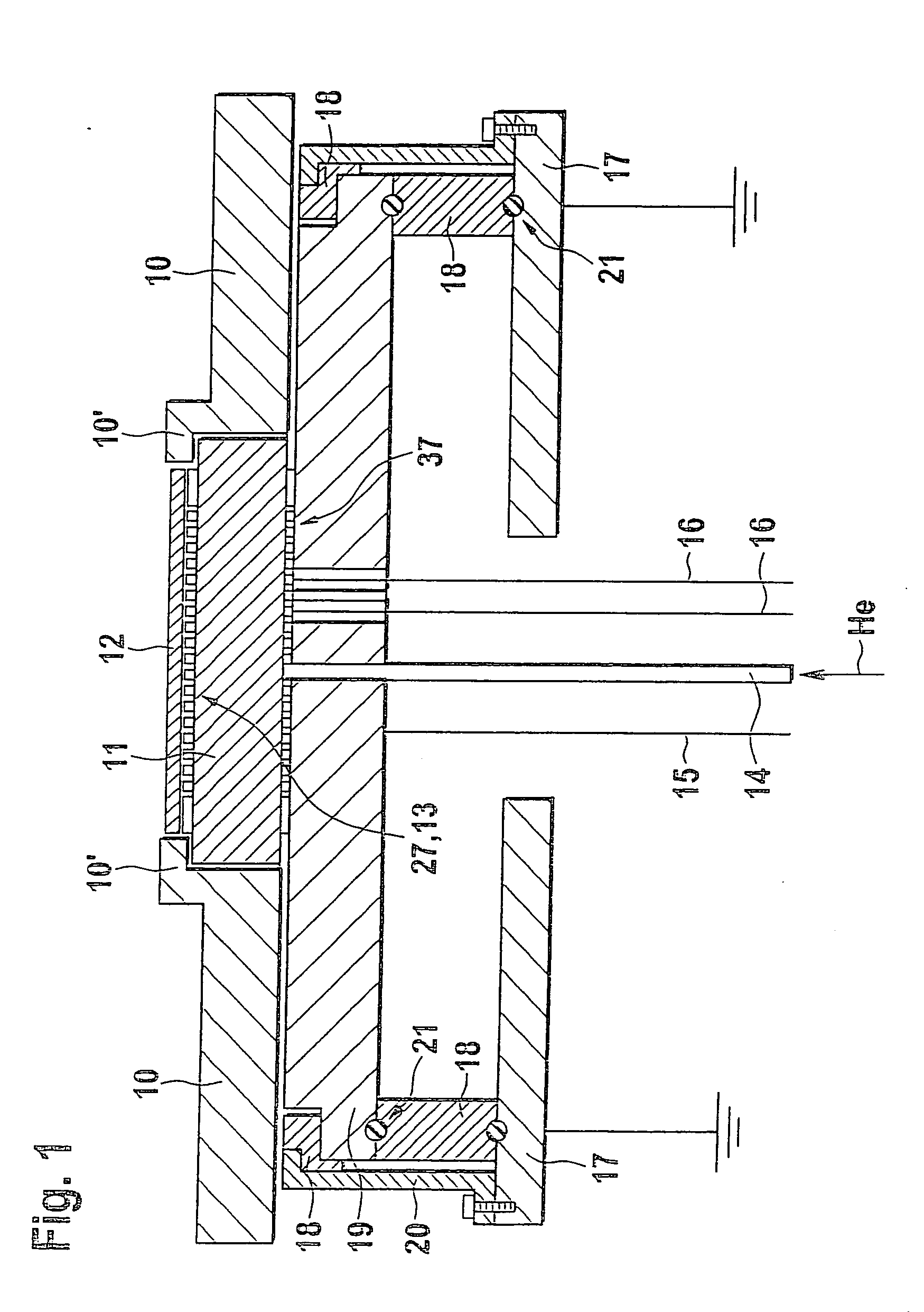 Retaining device, especially for fixing a semiconductor wafer in a plasma etching device, and method for supply heat to or discharging heat from a substrate