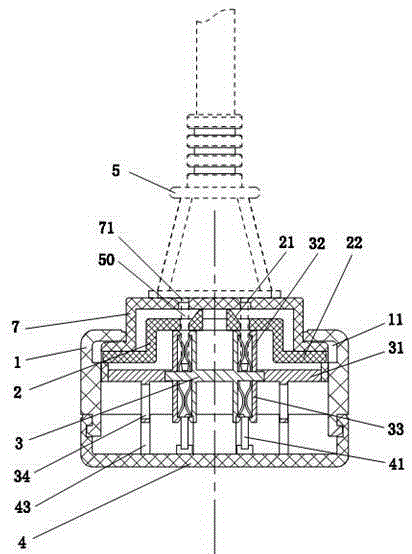 Safety socket for fire-fighting alarm host